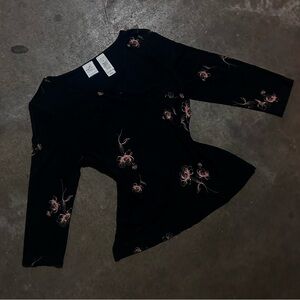 Emma James Black Top with Pink Accents